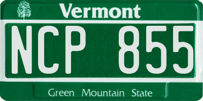 VT license plate NCP855