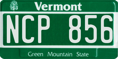 VT license plate NCP856