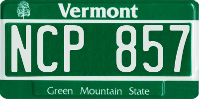 VT license plate NCP857
