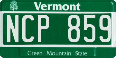VT license plate NCP859