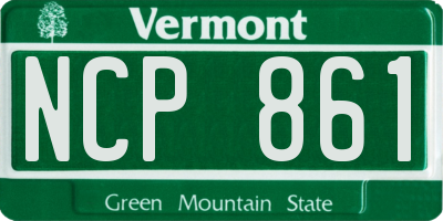 VT license plate NCP861