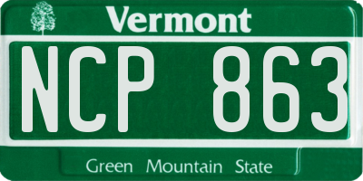 VT license plate NCP863