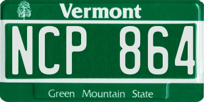 VT license plate NCP864