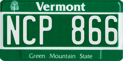 VT license plate NCP866
