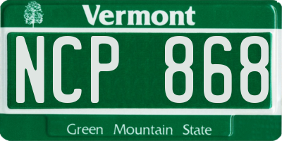 VT license plate NCP868