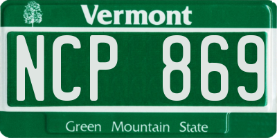 VT license plate NCP869