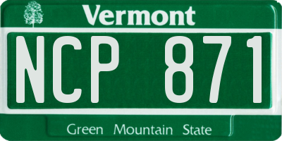 VT license plate NCP871