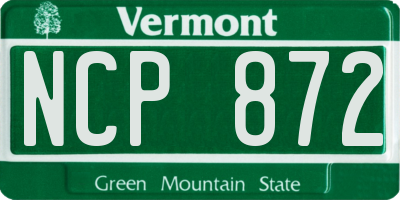 VT license plate NCP872