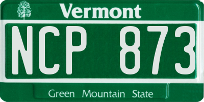 VT license plate NCP873