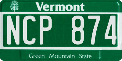 VT license plate NCP874