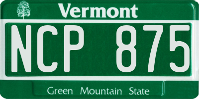 VT license plate NCP875