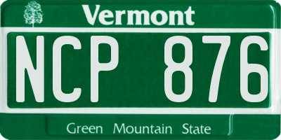 VT license plate NCP876