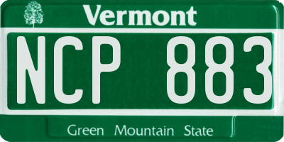 VT license plate NCP883