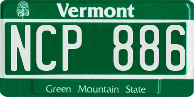 VT license plate NCP886