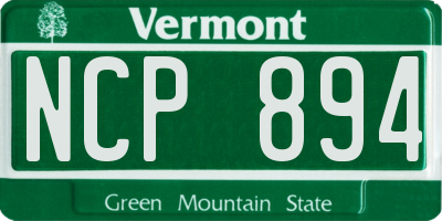 VT license plate NCP894