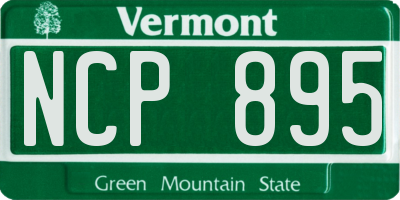 VT license plate NCP895