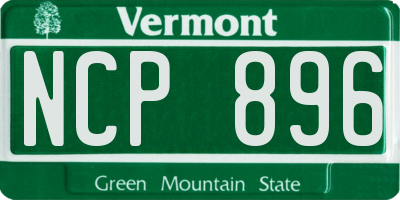 VT license plate NCP896
