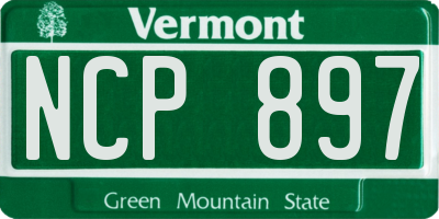 VT license plate NCP897