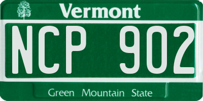 VT license plate NCP902
