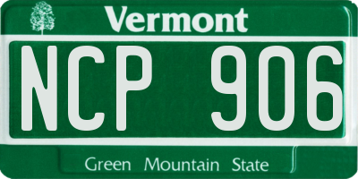 VT license plate NCP906