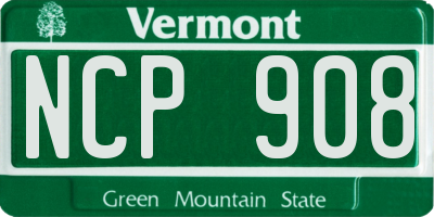 VT license plate NCP908