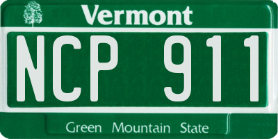 VT license plate NCP911