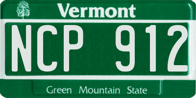 VT license plate NCP912