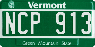 VT license plate NCP913