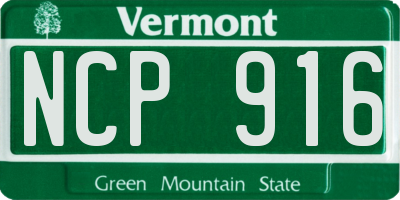 VT license plate NCP916