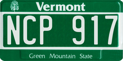VT license plate NCP917