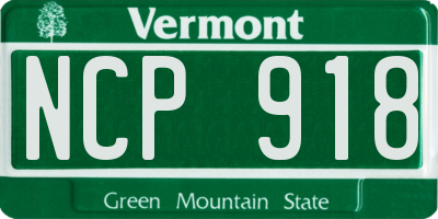 VT license plate NCP918
