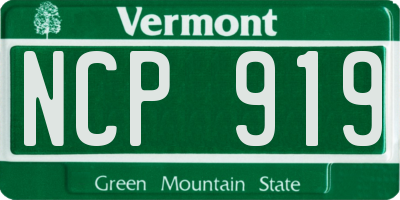 VT license plate NCP919