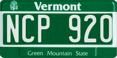 VT license plate NCP920
