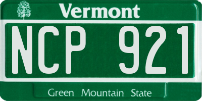 VT license plate NCP921