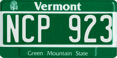 VT license plate NCP923
