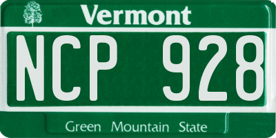 VT license plate NCP928