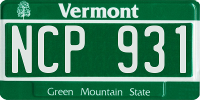VT license plate NCP931