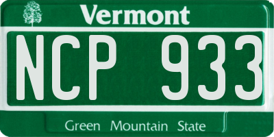 VT license plate NCP933