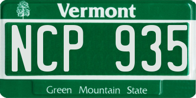 VT license plate NCP935