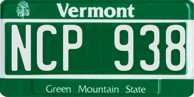 VT license plate NCP938