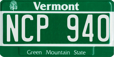 VT license plate NCP940