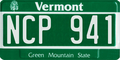VT license plate NCP941