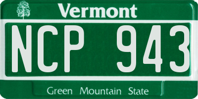 VT license plate NCP943