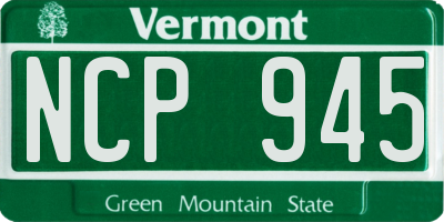 VT license plate NCP945