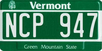 VT license plate NCP947
