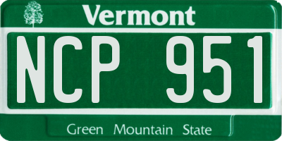 VT license plate NCP951