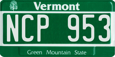 VT license plate NCP953
