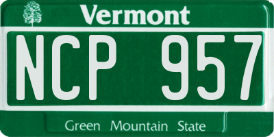 VT license plate NCP957