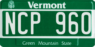 VT license plate NCP960