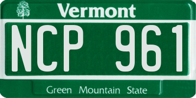 VT license plate NCP961